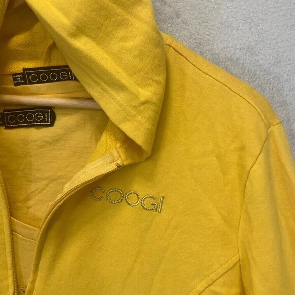 COOGI Zip Up Hoodie Jacket & T-Shirt Set Womens 2X Rhinestone Yellow Vintage Y2K - Picture 14 of 16